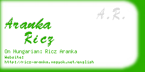 aranka ricz business card